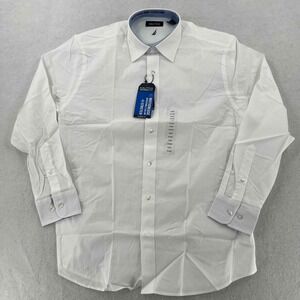 NWT Nautica Men's Classic-Fit White Long-Sleeve Cotton Button Up Shirt Size L